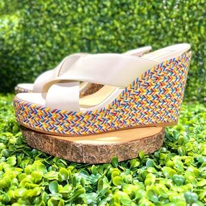 JIMMY CHOO Dovina 100 Latte Nappa Wedges 6.5